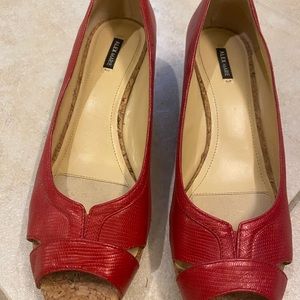 Size 10 wedge shoes, red. Worn maybe 3-4 times.